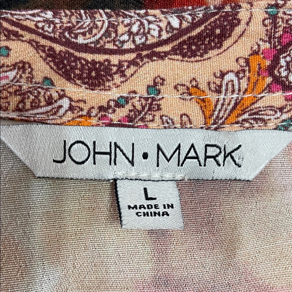 John Mark Multicolor Patchwork Printed Long Tunic Shirt - Picture 9 of 9